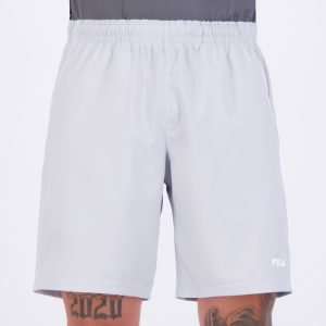 Bermuda Fila Train II 7,5 Cinza Claro e Branca