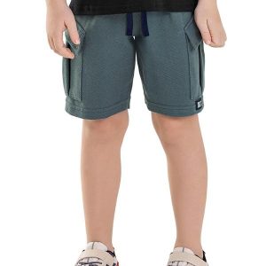 Bermuda Infantil Menino Cargo Textura Azul