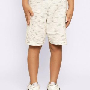 Bermuda Infantil Moletinho Bolsos Off White