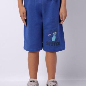 Bermuda Infantil Moletinho Stitch Azul