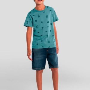 Bermuda Jeans Infantil Menino Azul