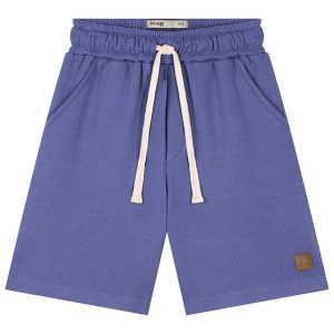 Bermuda Menino em Malha Alfaiataria Dupla Azul