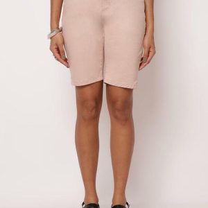 Bermuda Sarja Feminina Reta Rosa