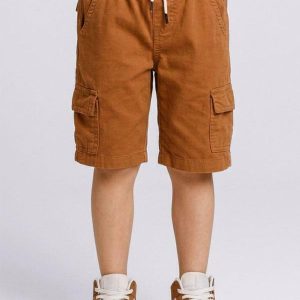 Bermuda Sarja Infantil com Bolsos Cargo Marrom
