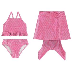 Biquíni Sereia Malha Glitter Uv Rosa