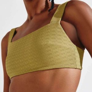 Biquini Top Reto Texturizado Verde