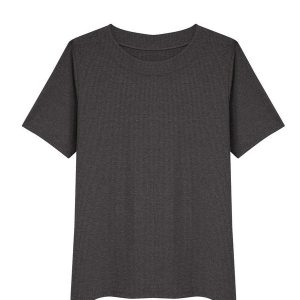 Blusa Ampla em Malha Canelada Plus Preto
