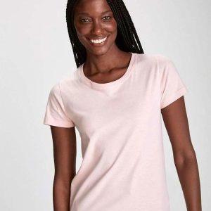 Blusa Basica Feminina Manga Curta Rosa