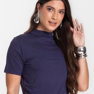 Blusa Cropped Feminina Azul