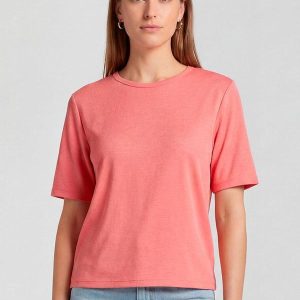 Blusa Feminina 100% Poliéster Básica Rosa