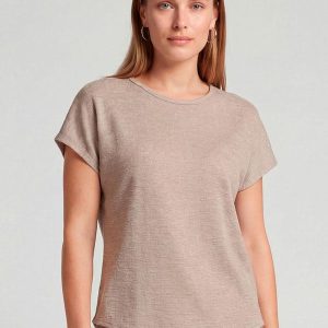 Blusa Feminina Básica Manga Curta Marrom