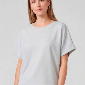 Blusa Feminina Básica com Manga Curta Cinza