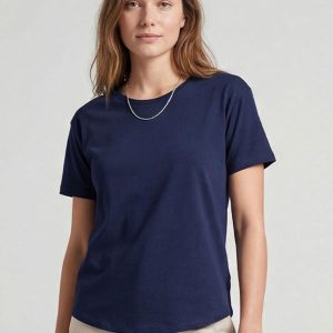 Blusa Feminina Manga Curta Azul