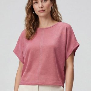 Blusa Feminina Manga Curta Rosa