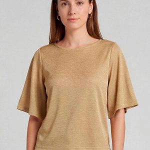 Blusa Feminina Manga Gôde Ampla Amarelo