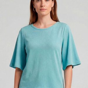 Blusa Feminina Manga Gôde Ampla Azul