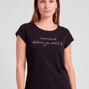 Blusa Feminina Meia Malha com Estampa Preto