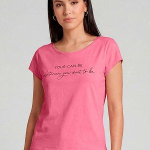 Blusa Feminina Meia Malha com Estampa Rosa