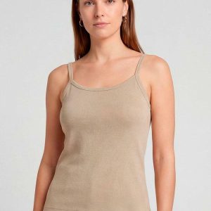 Blusa Feminina com Alça Fina Bege