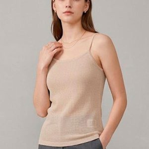 Blusa Feminina com Alça Fina Marrom