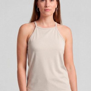 Blusa Feminina com Cava Americana Bege