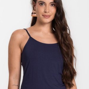 Blusa Feminina de Alças Básica Azul