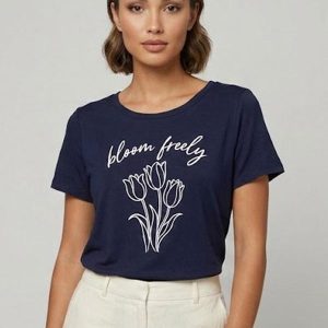 Blusa Feminina em Malha Visco Azul