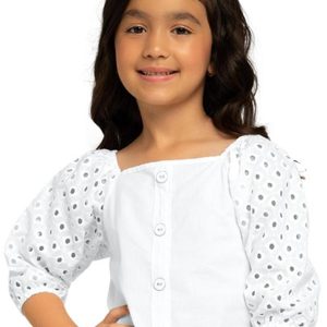 Blusa Infantil Menina Básica Branco