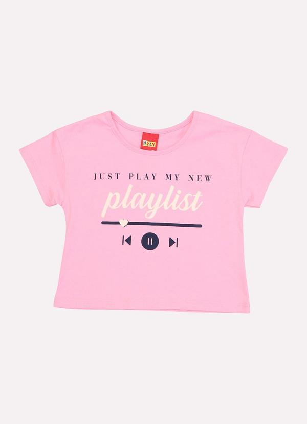 Blusa Infantil Menina Lettering Rosa