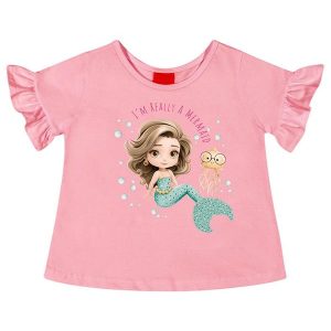 Blusa Infantil Menina Sereia Rosa