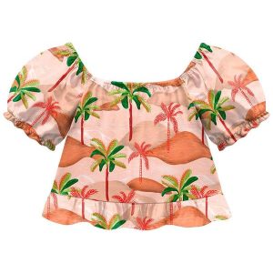 Blusa Infantil Menina Tropical Laranja