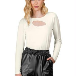 Blusa Manga Longa Feminina Bege