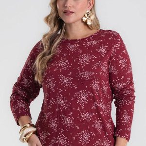 Blusa Manga Longa Plus Size Vermelho