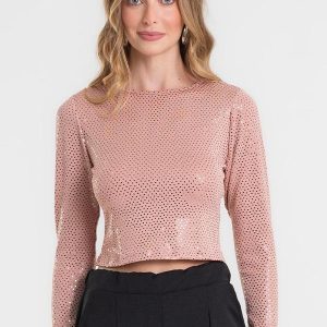 Blusa Manga Longa Rosa