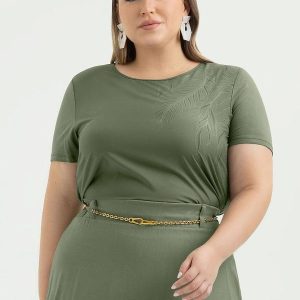 Blusa Plus Size em Misturinha Verde Escuro