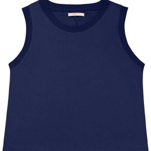 Blusa Regata Viscose Lisa Azul