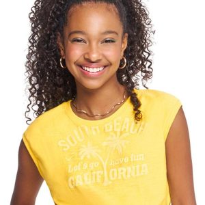 Blusa Teen Boxy Feminina Amarelo