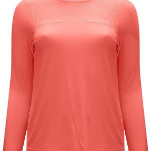 Blusa com Recorte e Gola Redonda Laranja
