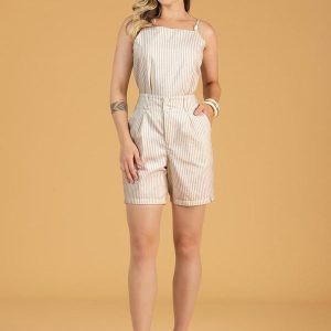 Blusa de Alca Fina Adulto Feminino Bege