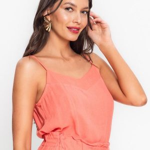 Blusa de Alças Feminina Linho Strong Rosa