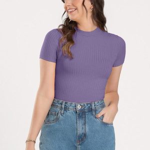Blusa em Canelado Lilás Médio