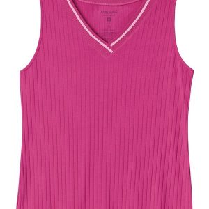 Blusa em Malha Canelada Plus Fúcsia