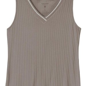 Blusa em Malha Canelada Plus Taupe
