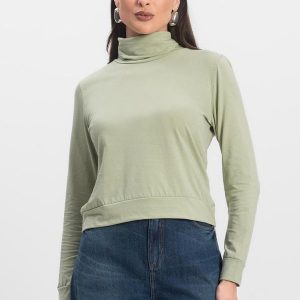 Blusão Gola Alta Feminino Verde