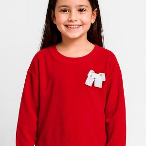 Blusão Infantil Menina com Laço Vermelho