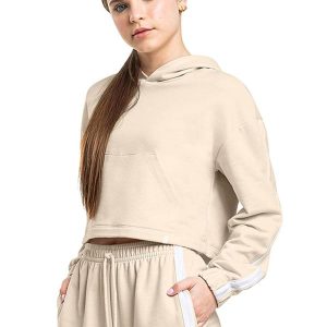Blusão Juvenil Feminino em Moletom Bege