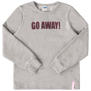 Blusão Menina Moletom Bordado Lantejoula Cinza