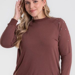 Blusão Molecotton Plus Size Marrom