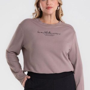 Blusão Molecotton Plus Size Marrom
