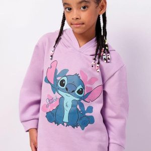 Blusão Moletom Infantil Stitch Lilás